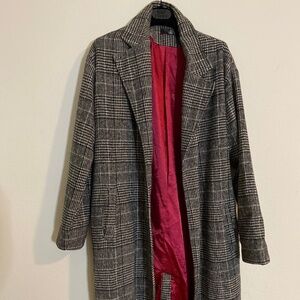 MISSGUIDED Plaid Trench Coat